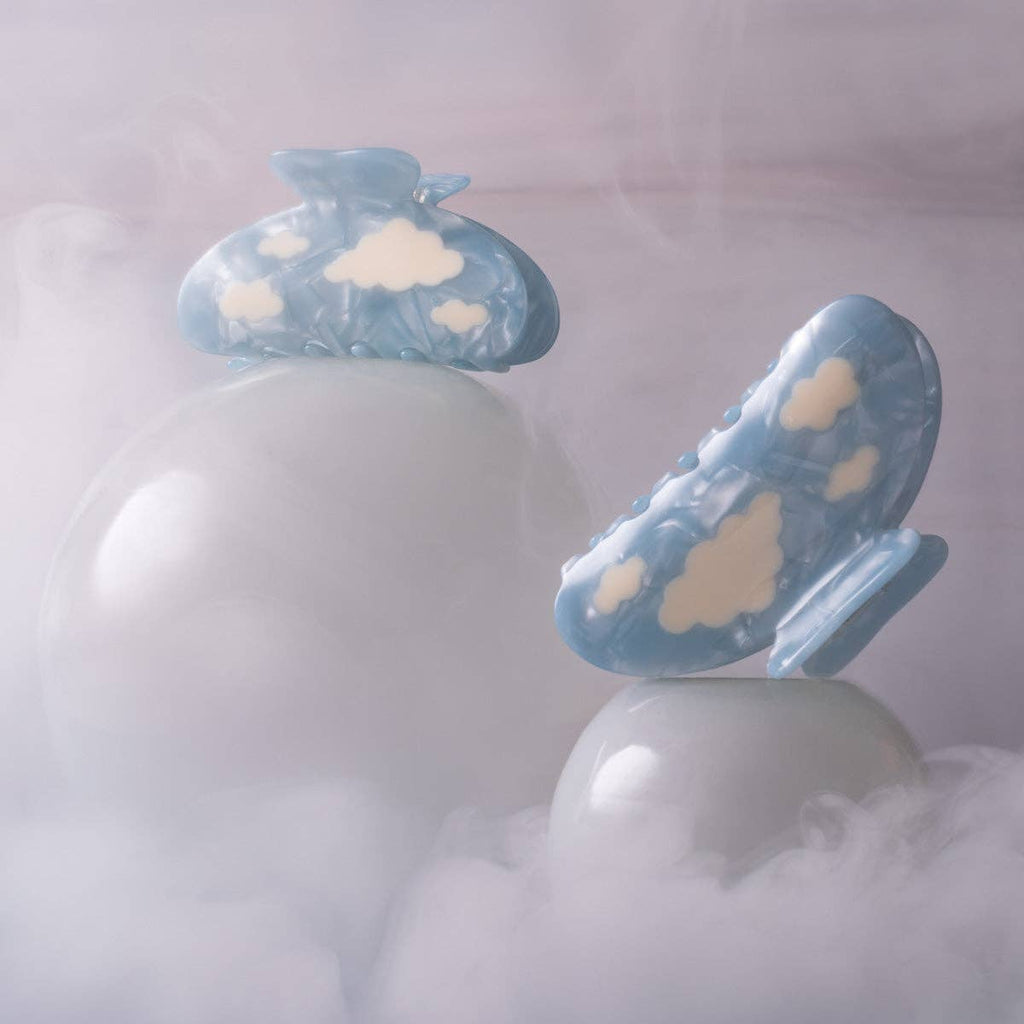 Lucy Hair Claw - Blue Sky With White Clouds Hair Clip