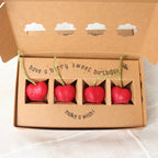 Cherry Beeswax Birthday Candles - 4 count   — styled