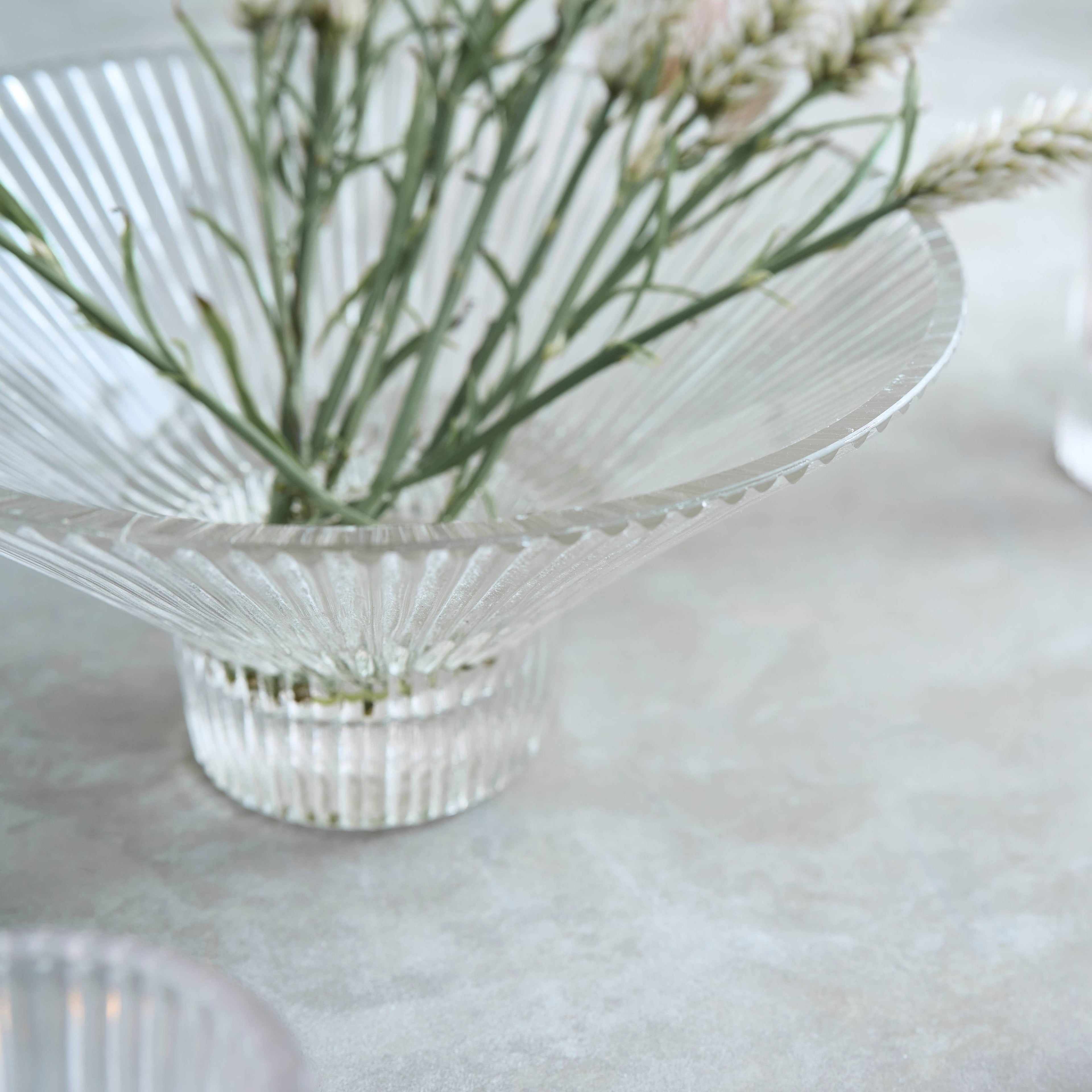 Pressed Clear Glass Low Bowl