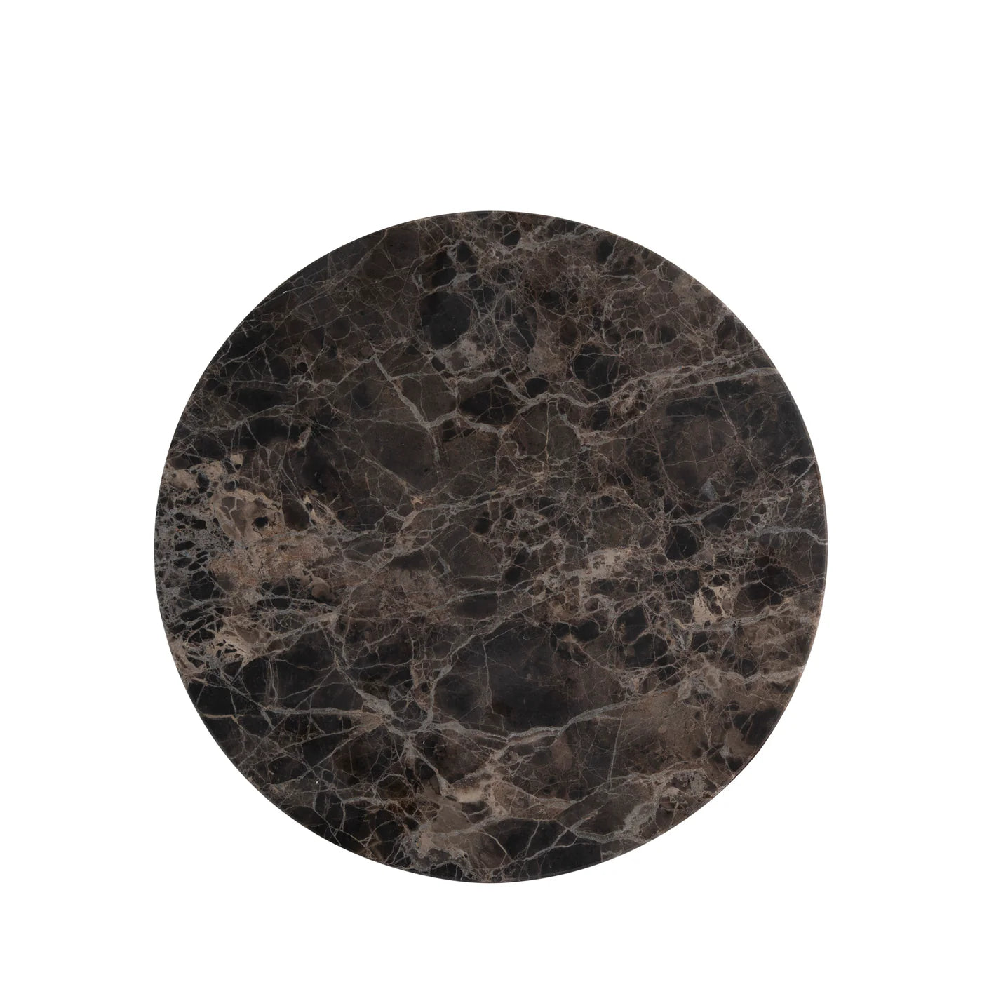 Washoe Leather Circle Pedestal Drink Table — detail view