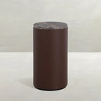 Washoe Leather Circle Pedestal Drink Table