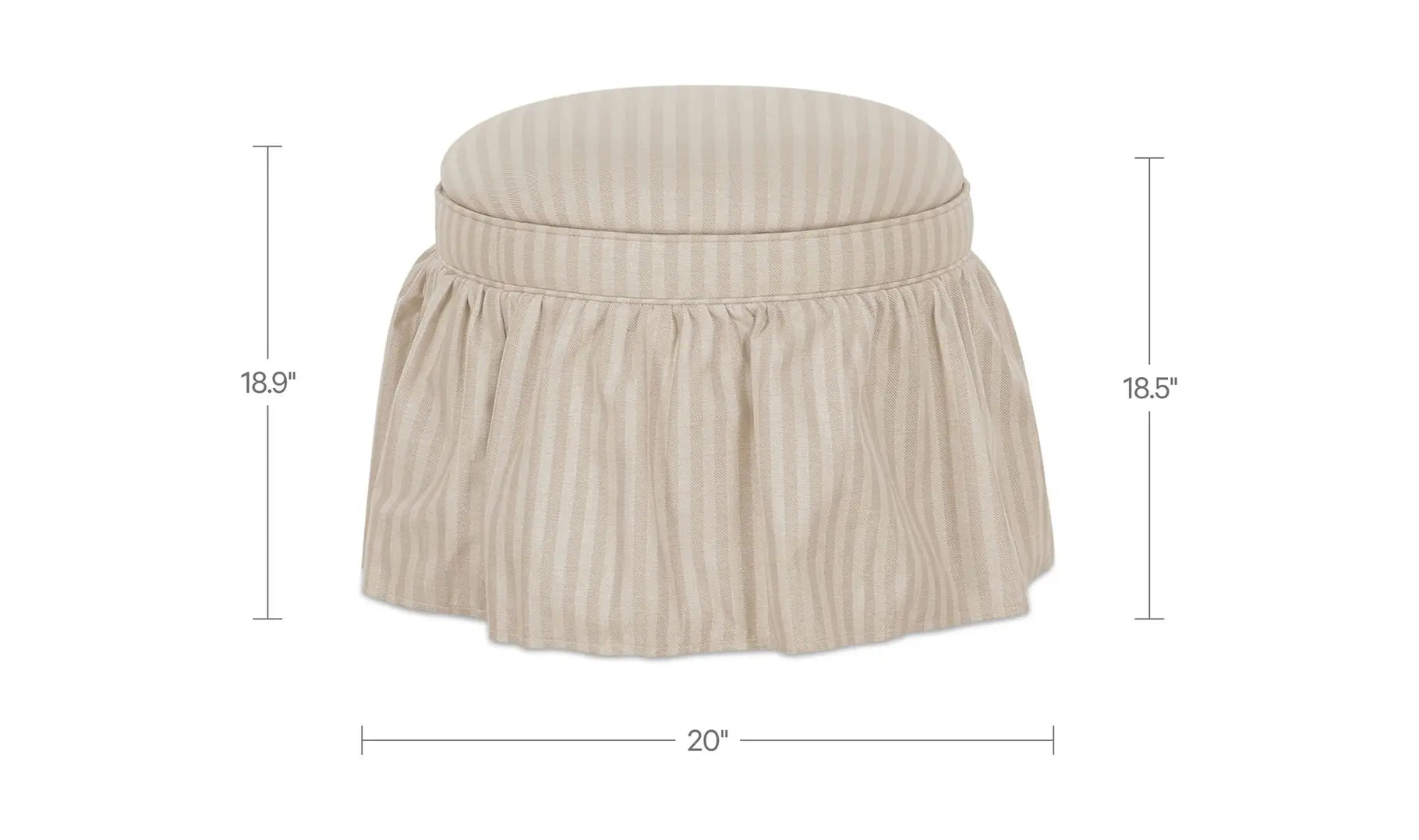 Heidi Storage Ottoman, Beige Stripe