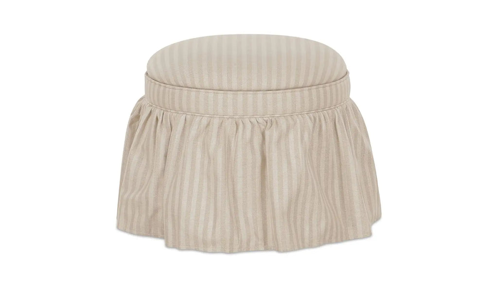 Heidi Storage Ottoman, Beige Stripe