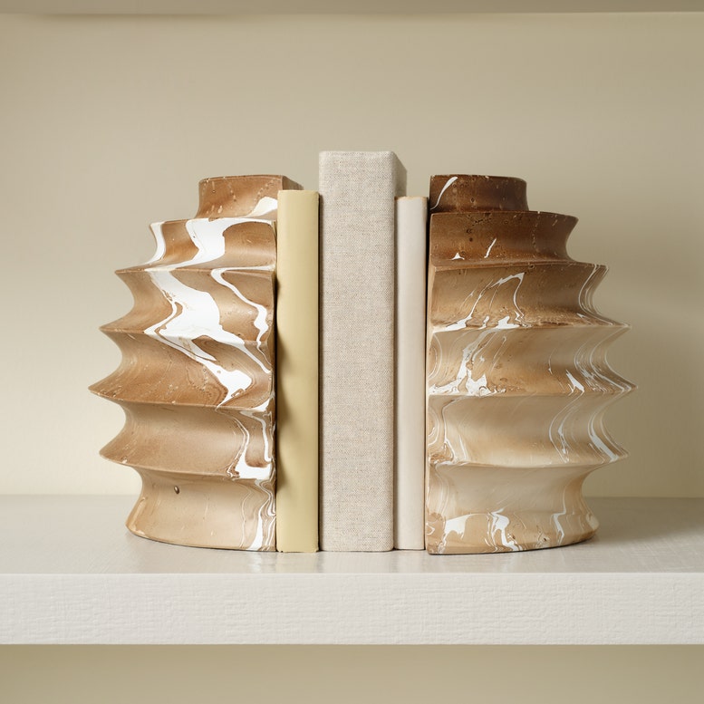 Baylor Bookends, Blonde Mango Wood