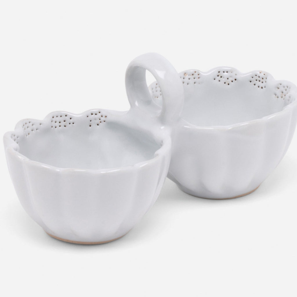 Camilla Double Snack Bowl in Cloud Gray