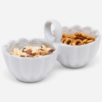Camilla Double Snack Bowl in Cloud Gray