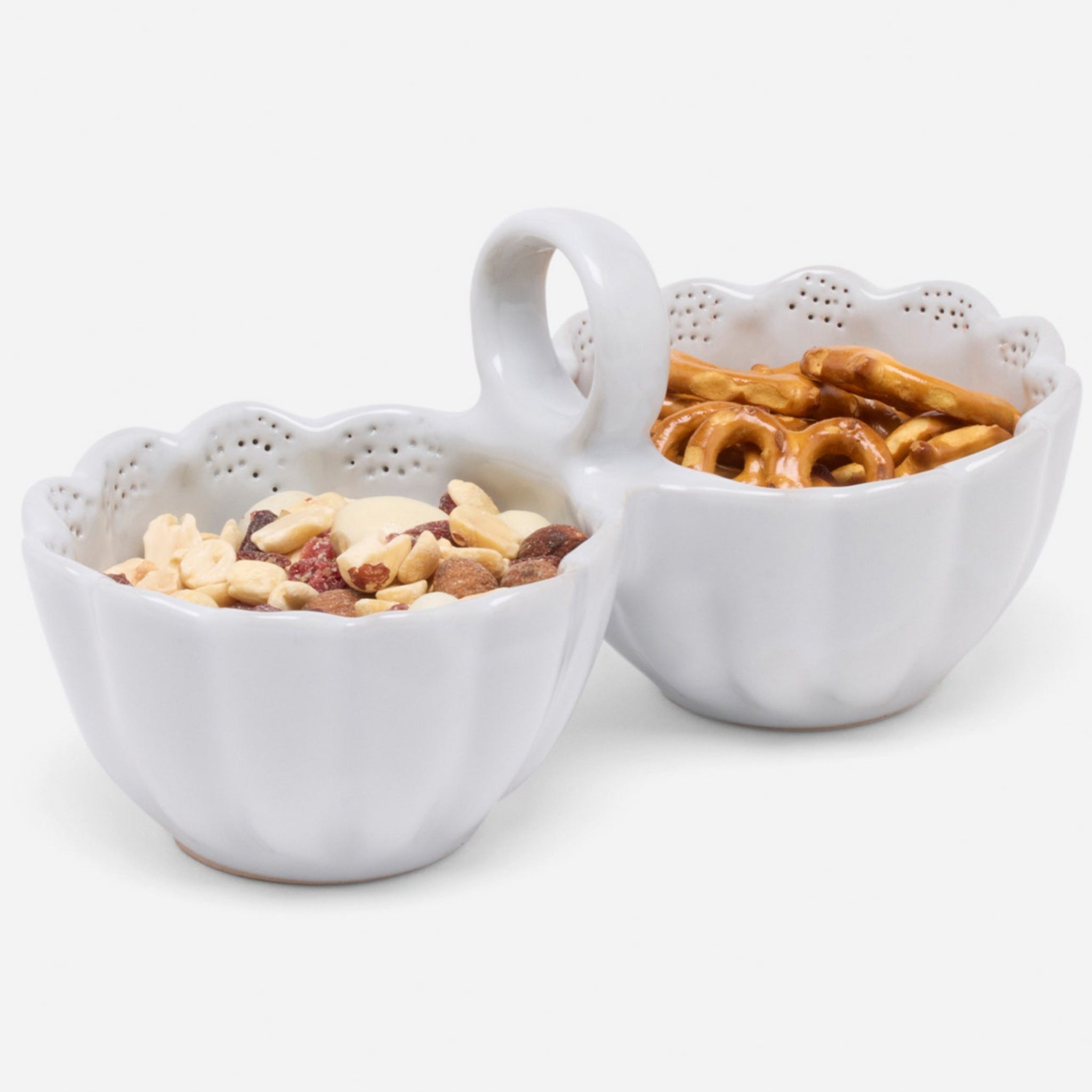 Camilla Double Snack Bowl in Cloud Gray