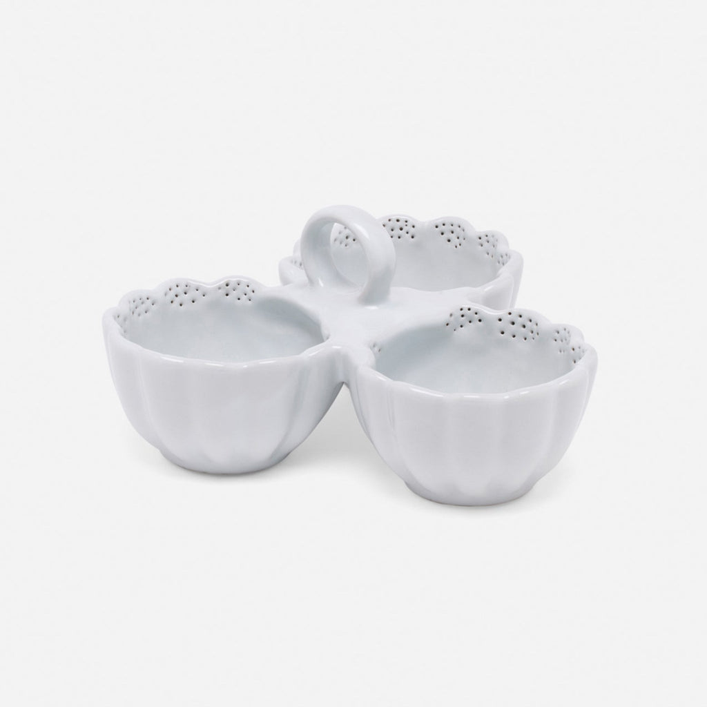 Camilla Triple Snack Bowl in Cloud Gray