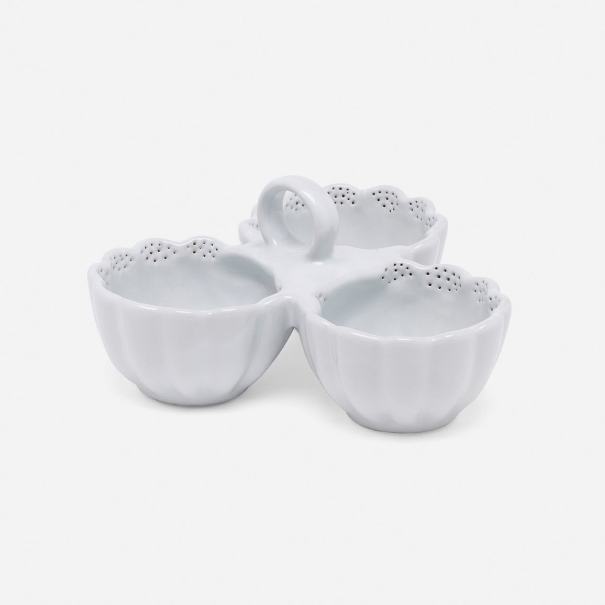 Camilla Triple Snack Bowl in Cloud Gray
