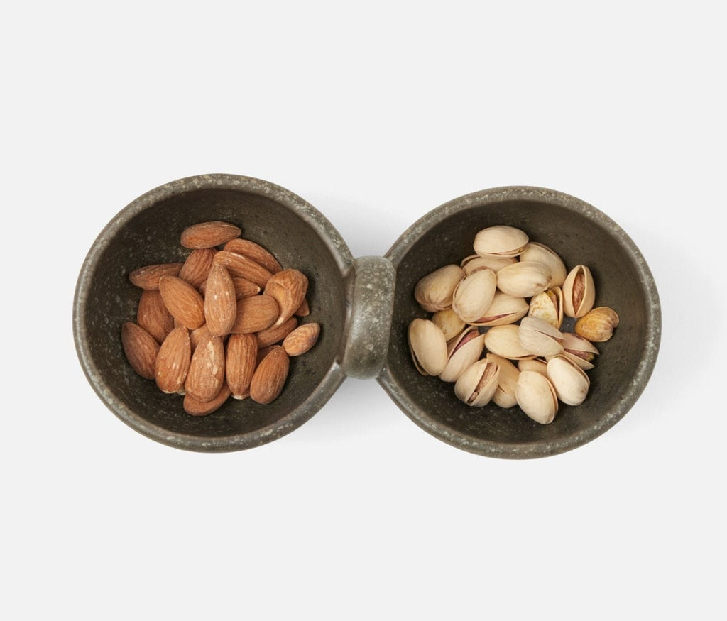 Desmond Double Snack Bowl in Gray Salt Glaze (Set of 2)