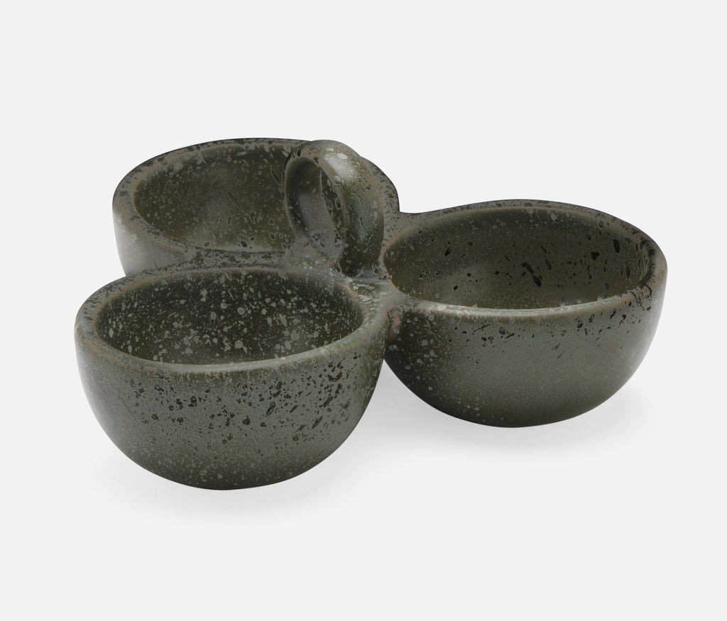Desmond Triple Snack Bowl in Gray Salt Glaze