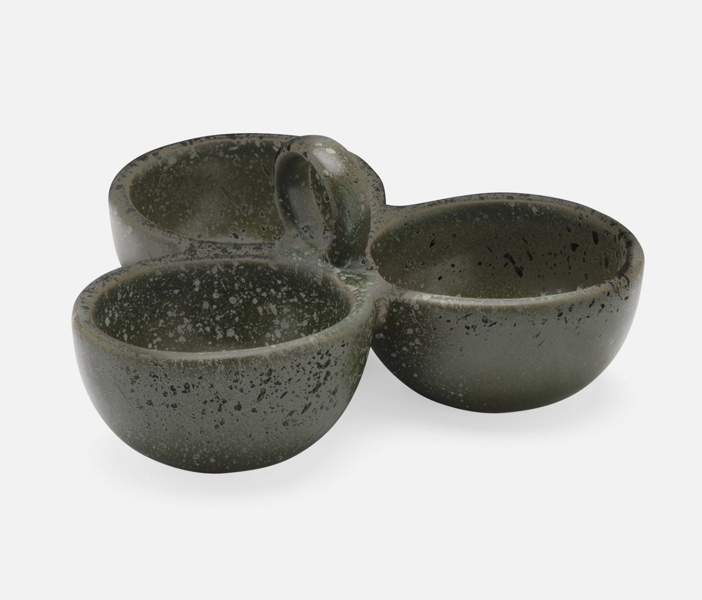 Desmond Triple Snack Bowl in Gray Salt Glaze