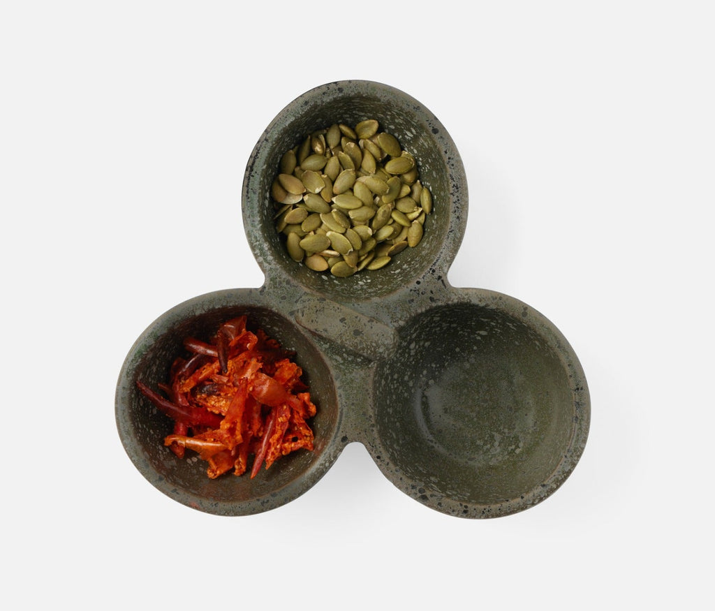 Desmond Triple Snack Bowl in Gray Salt Glaze