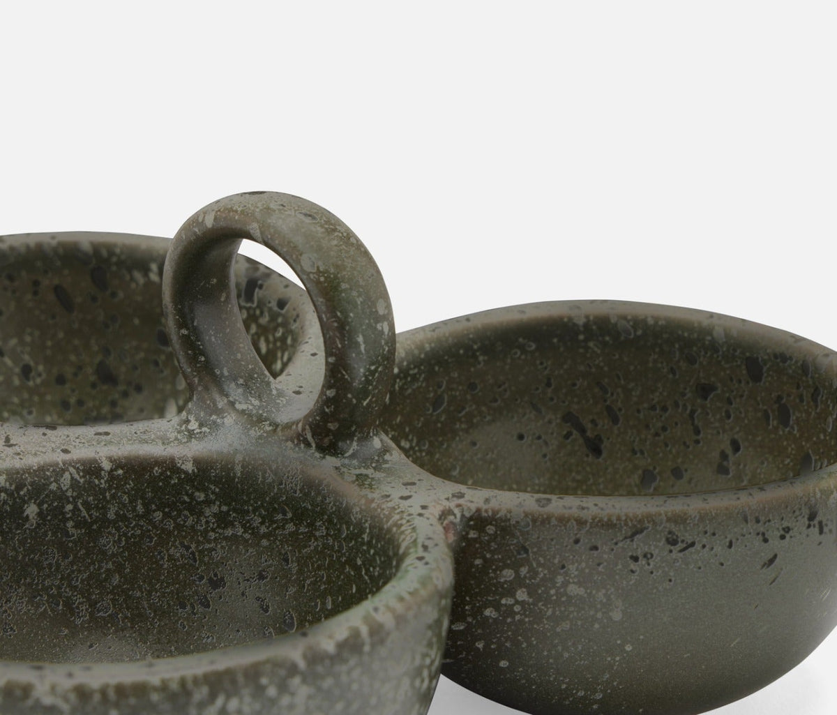 Desmond Triple Snack Bowl in Gray Salt Glaze