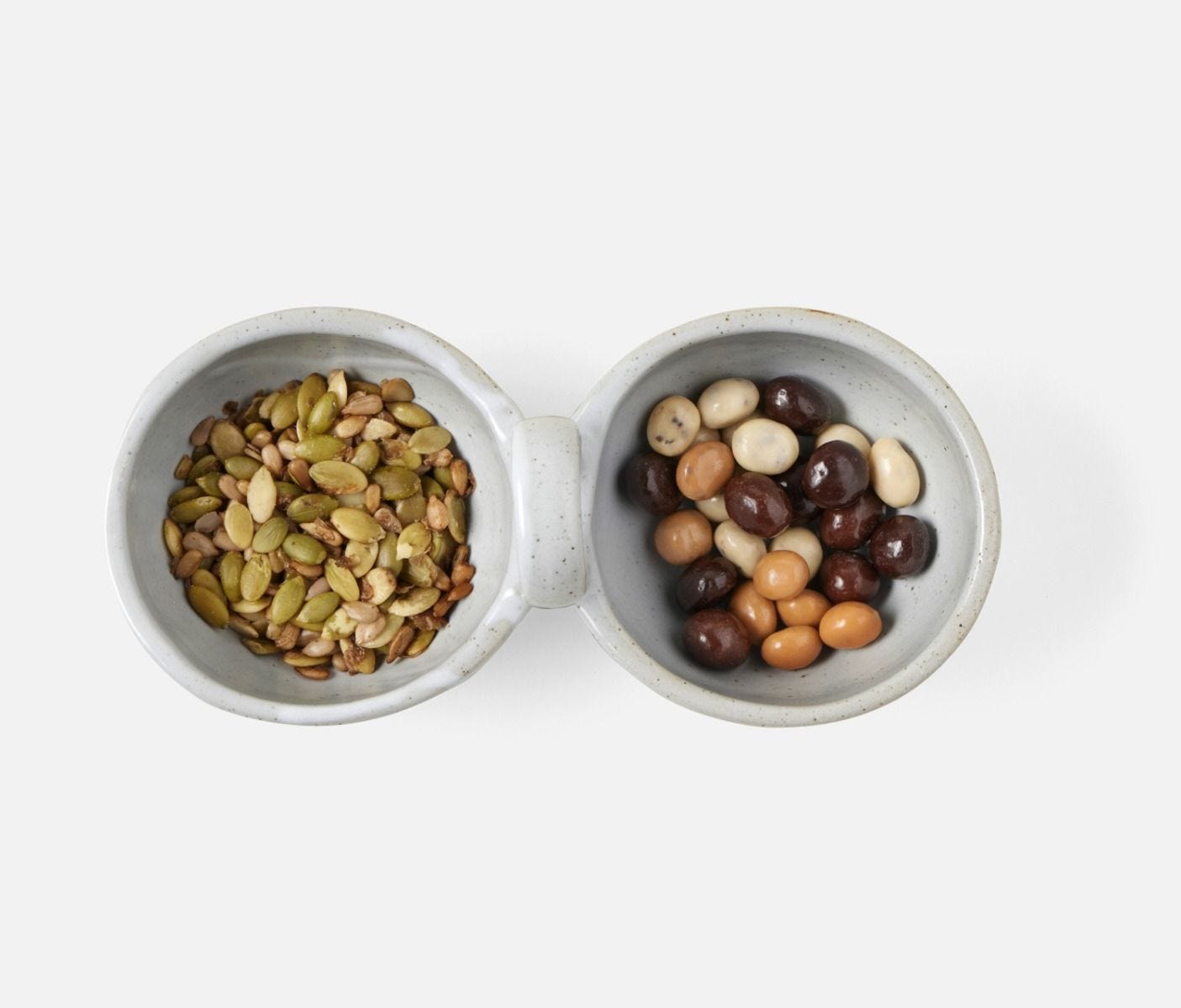 Desmond Double Snack Bowl in White Salt Glaze (Set of 2)