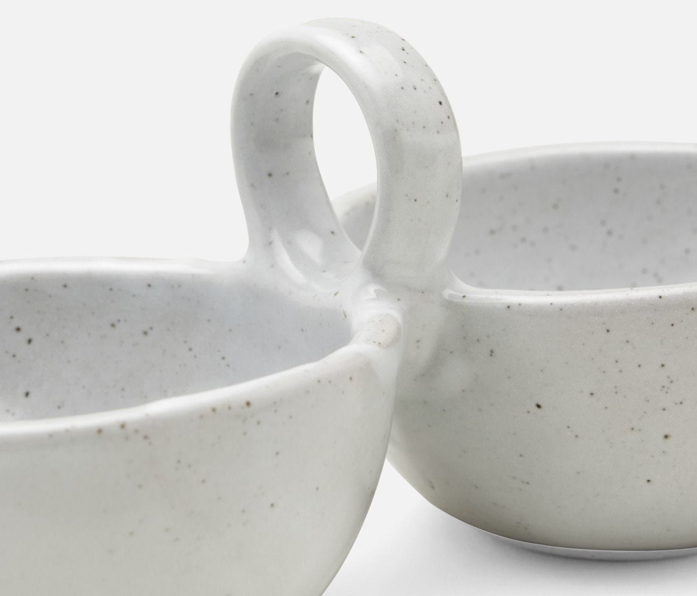 Desmond Double Snack Bowl in White Salt Glaze (Set of 2)