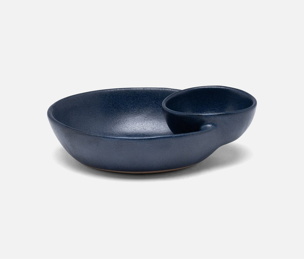 Marcus Oval Olive Bowl in Matte Navy (Set of 2)