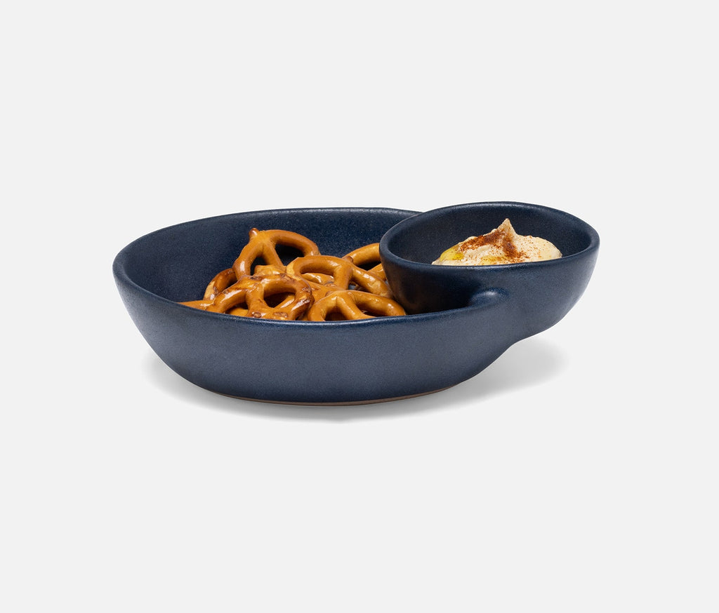 Marcus Oval Olive Bowl in Matte Navy (Set of 2)