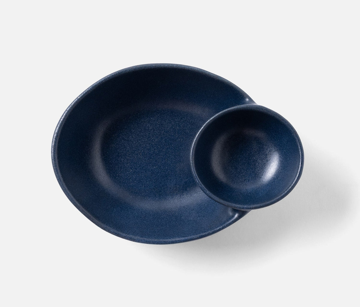 Marcus Oval Olive Bowl in Matte Navy (Set of 2)
