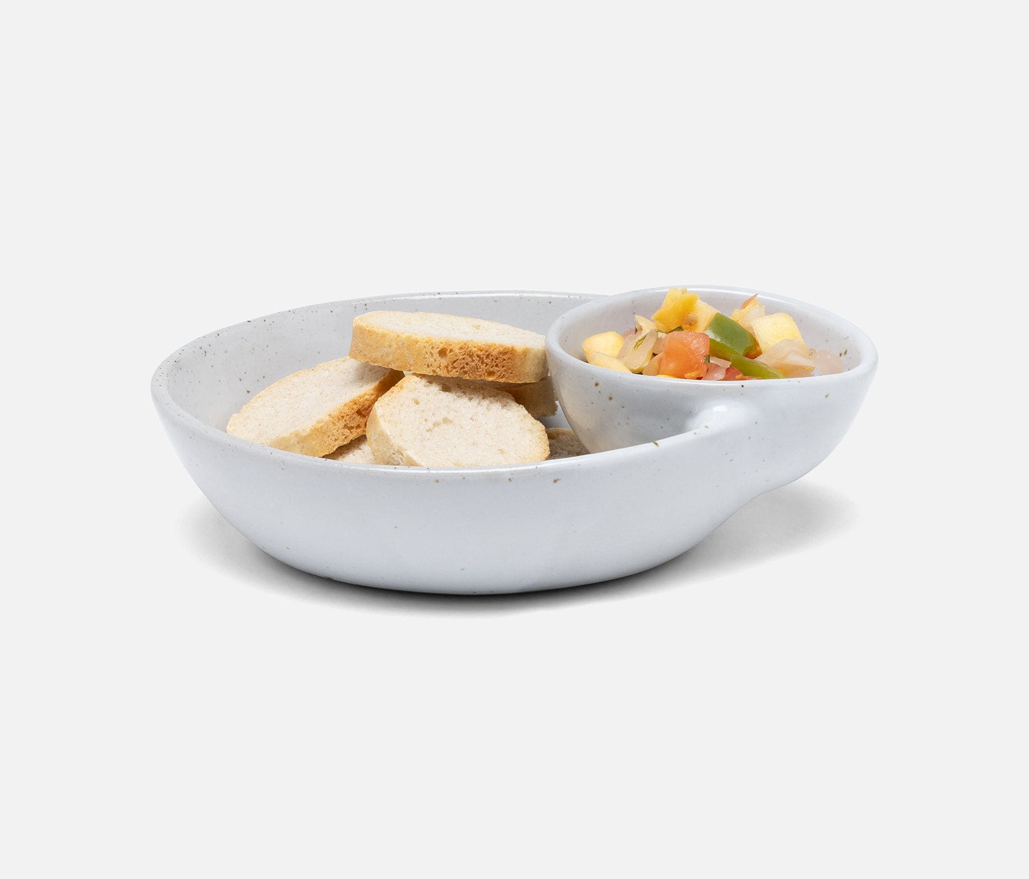 Marcus Oval Olive Bowl in White Salt Glaze (Set of 2)