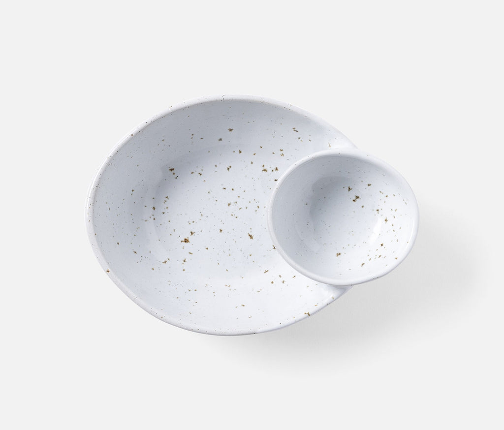 Marcus Oval Olive Bowl in White Salt Glaze (Set of 2)