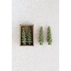 Set of 2 Tree Candles, Green, Small